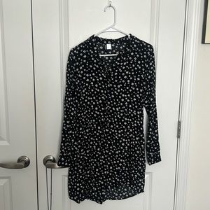 Black dress with white flowers